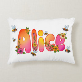 Alice- Personalized Bee Pillow アクセントクッション