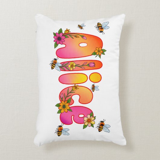Alice- Personalized Bee Pillow アクセントクッション (正面(垂直))