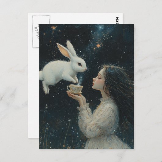 Alice Tea With the Rabbit Fantasy ポストカード (正面/裏面)