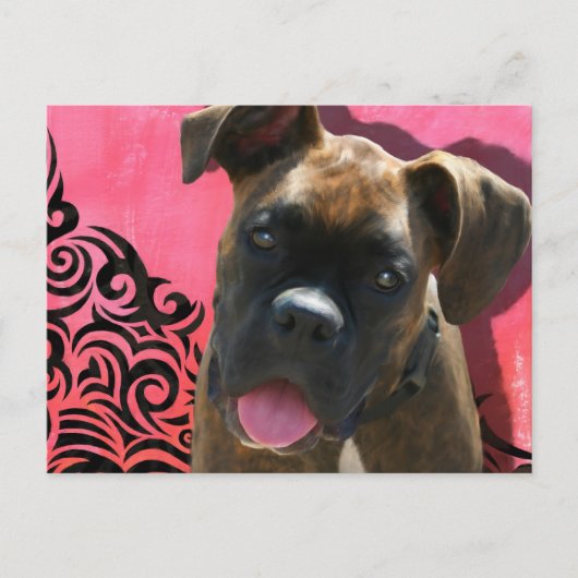 Alice the Boxer Pup by Jen Geraghty ポストカード (正面)