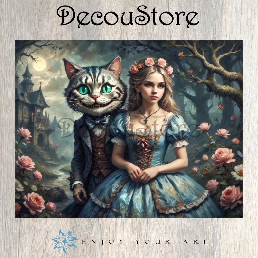 Alice & the Cheshire Cat Decoupage 薄葉紙