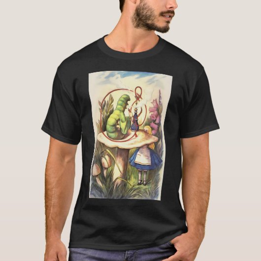 Alice The Hookah喫煙Caterpillar - Alice In W Tシャツ (正面)