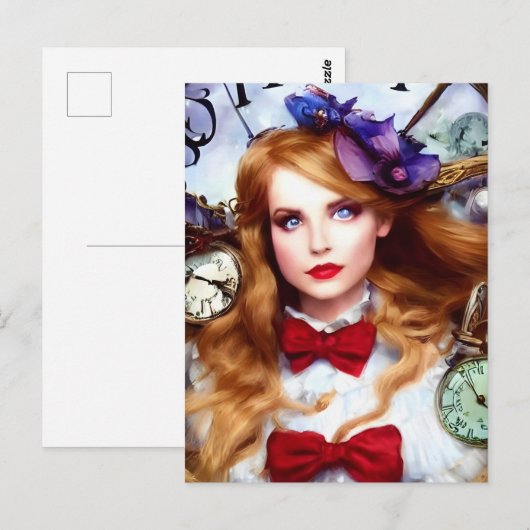 Alice Time 保 Moving AI Generated Art ポストカード (正面/裏面)