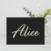 Alice white gold Handwriting Karte カード (スタンド正面)