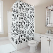 Alice White Rabbit Wonderland Classic シャワーカーテン (インサイチュ)