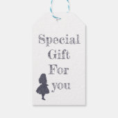 Alice Wonderlandシルエット飲む私インクギフトラベル ギフトタグ (裏面)