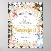 Alice wonderland不機嫌ハッタータティーパーティーウェルカムサイン ポスター (正面)