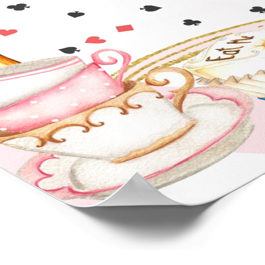 Alice wonderland不機嫌ハッタータティーパーティーウェルカムサイン ポスター (角)