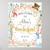 Alice wonderland不機嫌ハッタータティーパーティーウェルカムサイン ポスター (正面)