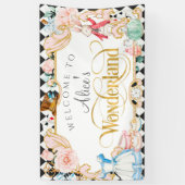 Alice wonderland不機嫌ハッターティーパーティー背景 横断幕 (縦)