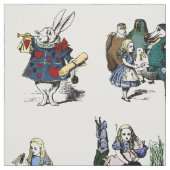 Alice Wonderland白うさぎ大おとぎ話の本 ファブリック (見本)