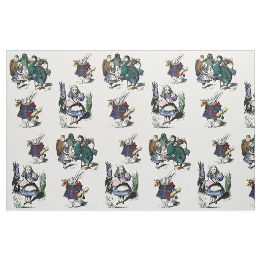 Alice Wonderland Looking Glass White Rabbit MEDIUM ファブリック (ファットクウォーター)