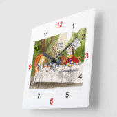 Alice's Adventures in Wonderland スクエア壁時計 (傾斜)