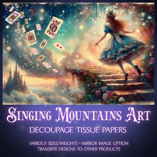 Alice's Ascent To Enchanted Castle Decoupage 薄葉紙