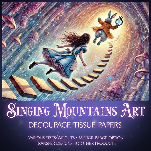 Alice's Enchanted Wonderland Descent  Decoupage 薄葉紙