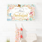 Alice's Onederland girl first birthday backdrop 横断幕 (インサイチュ)