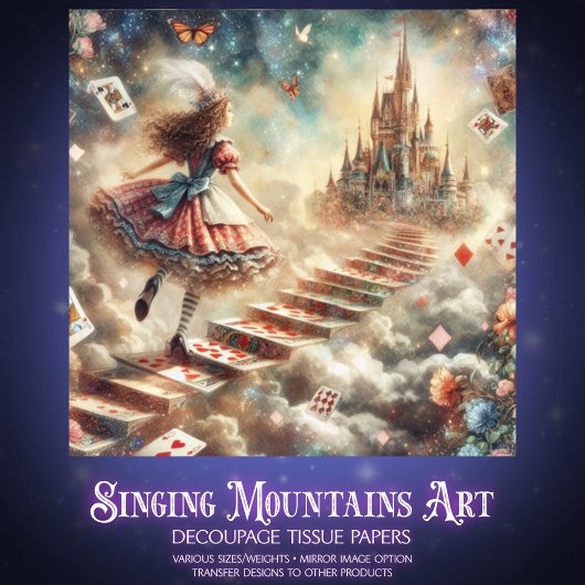 Alice's Whimsical Castle Quest Decoupage 薄葉紙