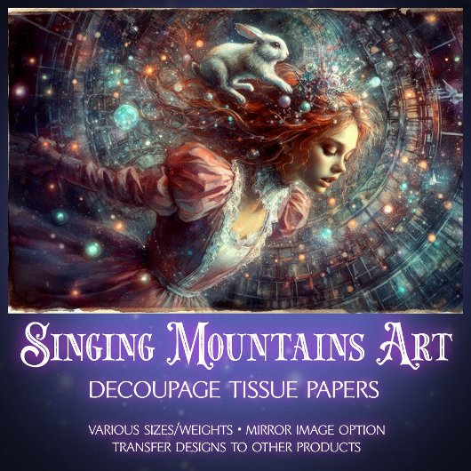 Alice's Whimsical Watercolor Fall Decoupage 薄葉紙