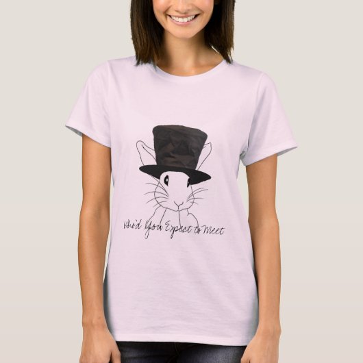 Alice's White Rabbit Top Hat Teaパーティー Tシャツ (正面)