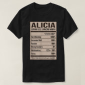 Alicia Nutrition Facts Name Nickname Alias Title F Tシャツ (デザイン正面)