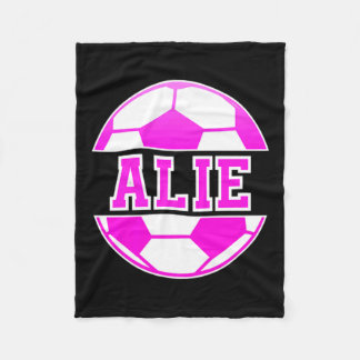 Alie Name Girls Soccer Play Football Sports Fan Ba フリースブランケット