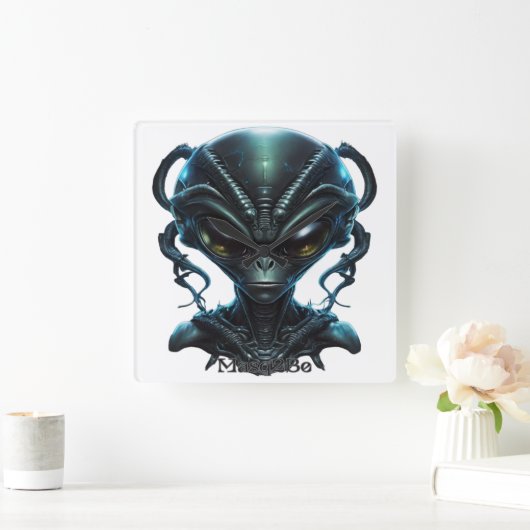 "Alien 30" スクエア壁時計 (ホーム)