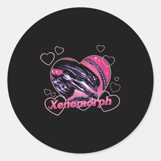 Alien 3 Valentine's Day Loving Xenomorph Heart Rtr ラウンドシール (正面)
