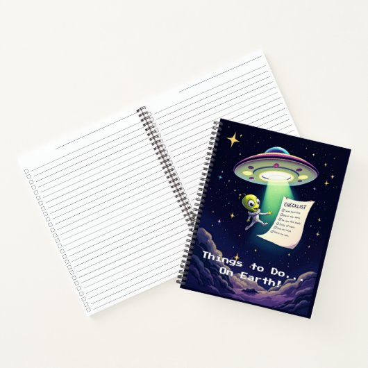 Alien Abduction Checklist | Whimsical Retro Sci-Fi ノートブック (内部)
