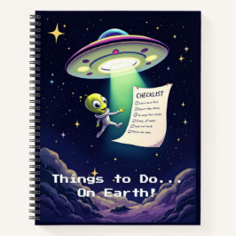 Alien Abduction Checklist | Whimsical Retro Sci-Fi ノートブック