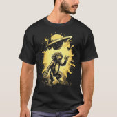 Alien Abduction Monkey Ape UFO Spaceship Extraterr Tシャツ (正面)