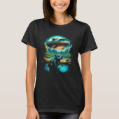 Alien Abduction Otter UFO Spaceship Extraterrestri Tシャツ (正面)
