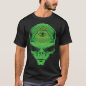 Alien All Seeing Eye Illuminati  Graphic Style Tシャツ (正面)