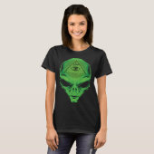 Alien All Seeing Eye Illuminati  Graphic Style Tシャツ (正面フル)