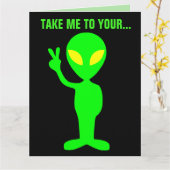 ALIEN BIRTHDAY FUNNY OVERSIZED CARDS カード (黄色い花)