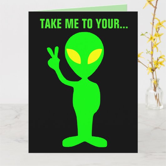 ALIEN BIRTHDAY FUNNY OVERSIZED CARDS カード (黄色い花)