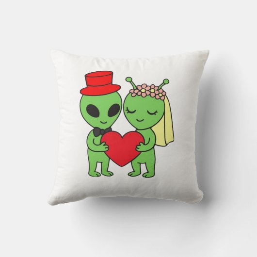 Alien Bride Groom Decorative Wedding クッション (裏面)