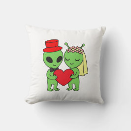 Alien Bride Groom Decorative Wedding クッション