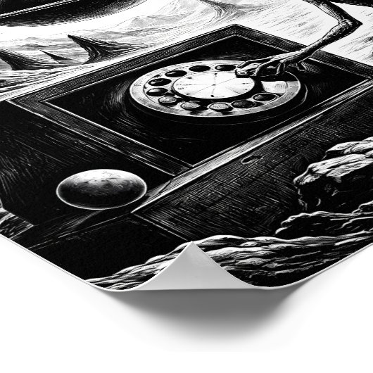 Alien Calling Through Cosmic Night Poster ポスター (角)