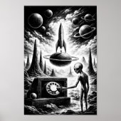 Alien Calling Through Cosmic Night Poster ポスター (正面)