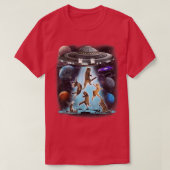 Alien Cat Flying Saucer Outer Space Planets Scienc Tシャツ (デザイン正面)