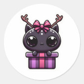 Alien Christmas Sticker 3 ラウンドシール (正面)