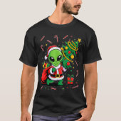 Alien Christmas Tree Lights Xmas Funny Alien  Tシャツ (正面)
