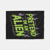 Alien Costume  フリースブランケット (正面(横))