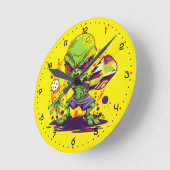 ALIEN DINKSTRIKTOR 3000 ピックルボール ラウンド壁時計 (傾斜)
