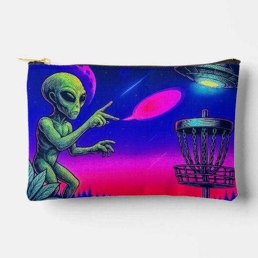 Alien Disc Golf Zippered Bag アクセサリーポーチ (正面)
