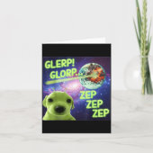 Alien Dog Meme Glerp Glorp Funny Space Laser Gift  カード (正面)