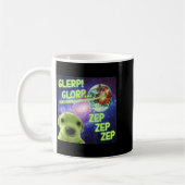Alien Dog Meme Glerp Glorp Funny Space Laser Gift  コーヒーマグカップ (左)