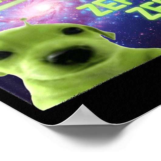 Alien Dog Meme Glerp Glorp Funny Space Laser Gift  ポスター (角)