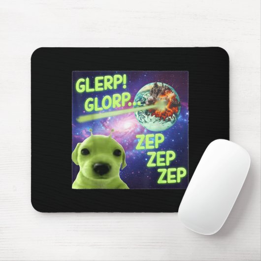 Alien Dog Meme Glerp Glorp Funny Space Laser Gift マウスパッド (マウス)