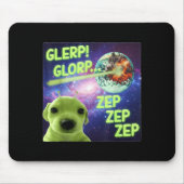 Alien Dog Meme Glerp Glorp Funny Space Laser Gift マウスパッド (正面)